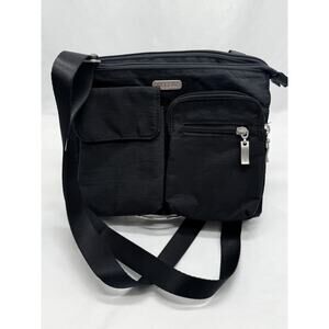 Baggallini Crossbody Bag Adjustable Strap Travel Work Nylon Black Purse